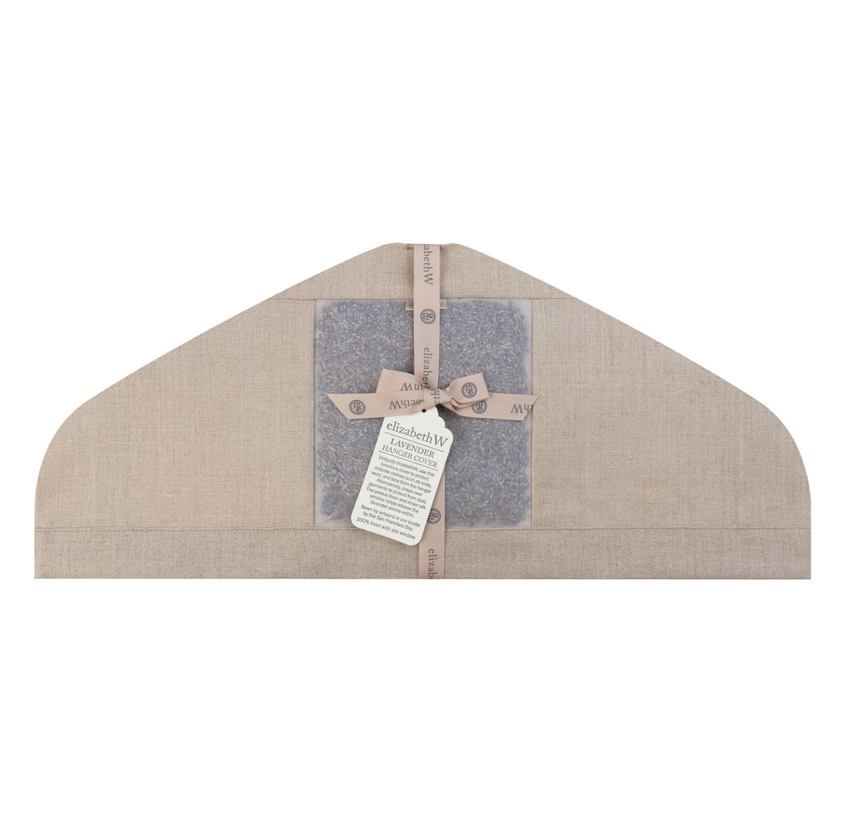 lavender filled in a natural linen hanger cover