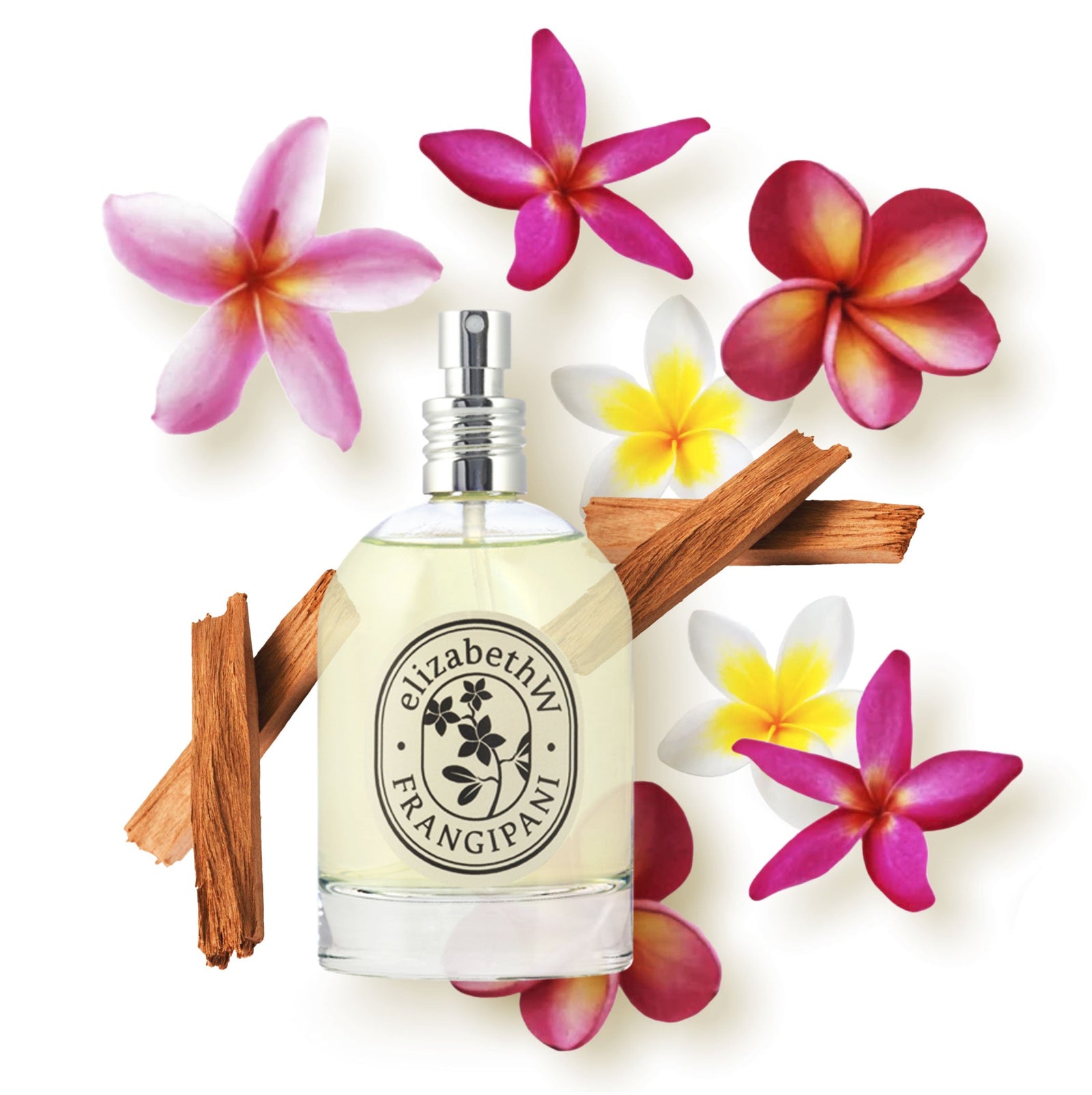 A vibrant cluster of orange, pink, and yellow flowers with various green leaves in the background, creating a colorful and lively floral scene.