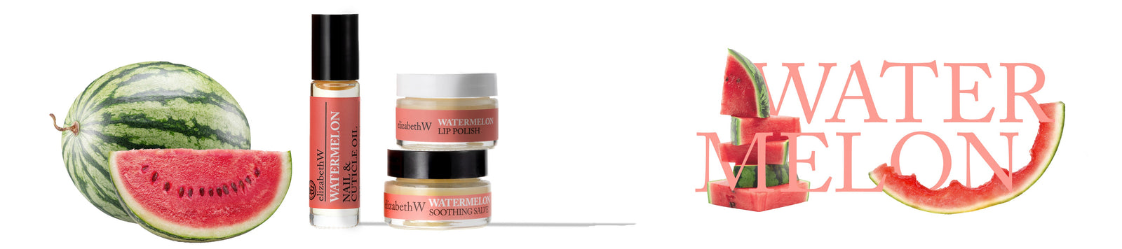 Three skincare products, including a facial spray, a cleanser spray, and a tube of hand cream, are positioned next to a butterfly with orange and black wings against a pink background.