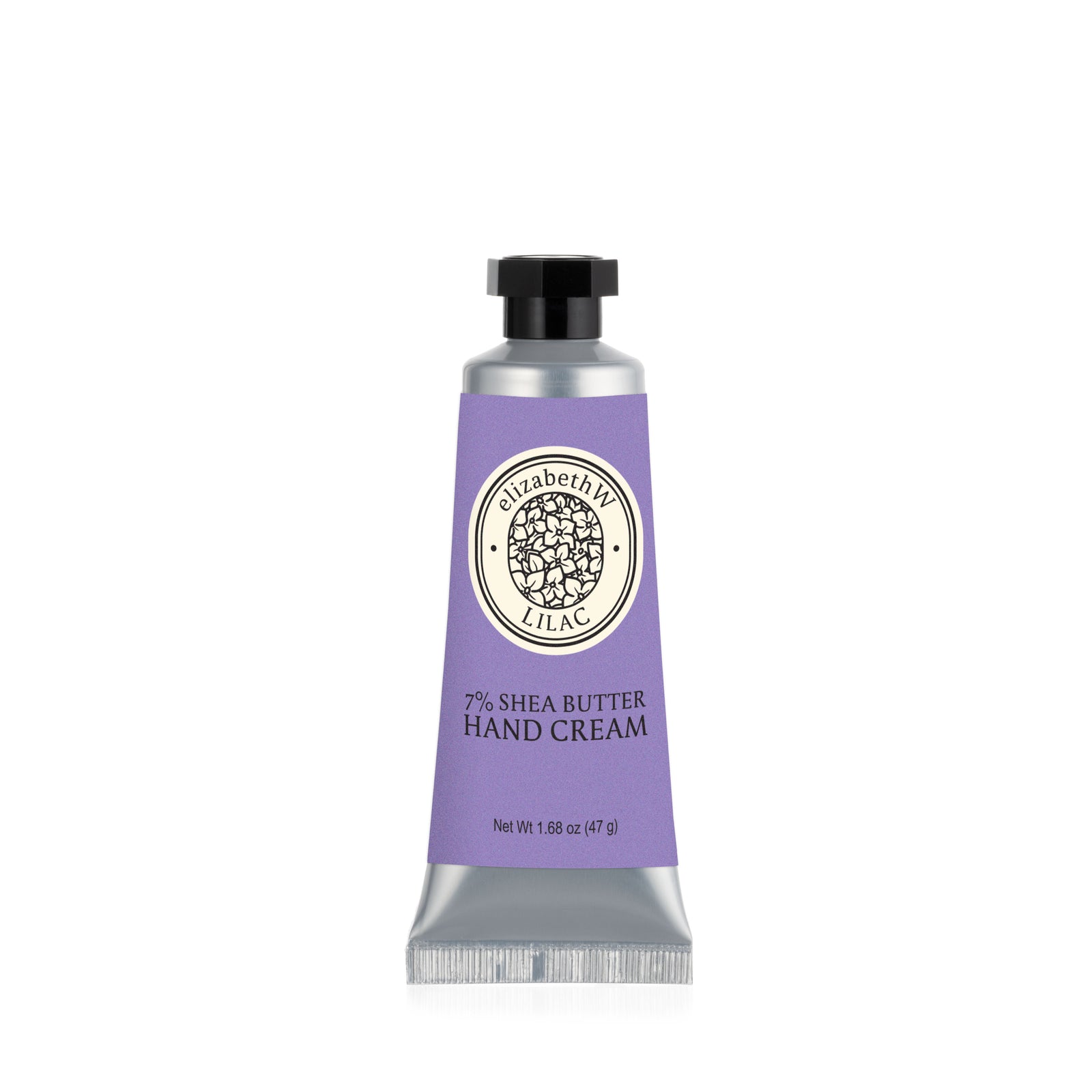 A tube of E Wightman & Co Lilac — Mini Hand Cream, featuring a lavender label and black cap, displayed against a white background.