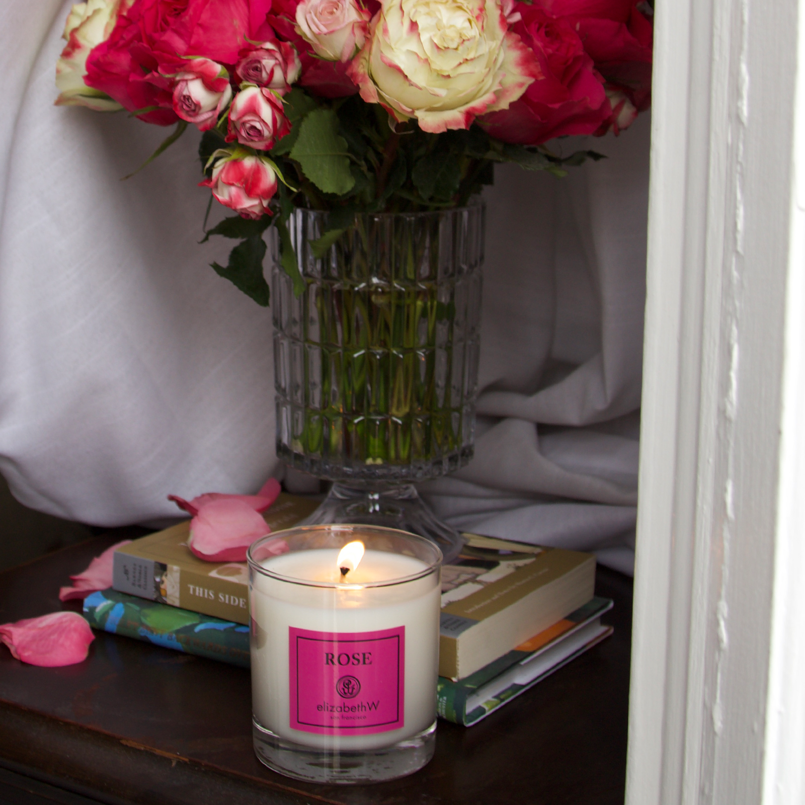 elizabethW Rose Perfume Candle