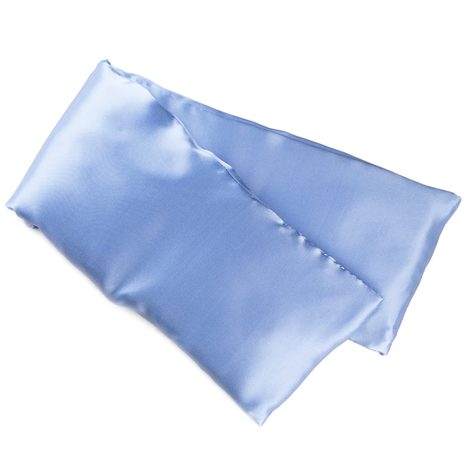Neatly arranged against a plain white background, the elizabethW Periwinkle Hot/Cold Flaxseed Pack has a soft smooth silk finish, and can be used as a heat pad or cold compress.