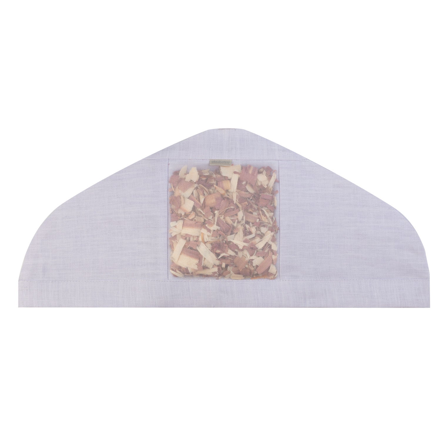 Cedar filled in a purple linen hanger cover
