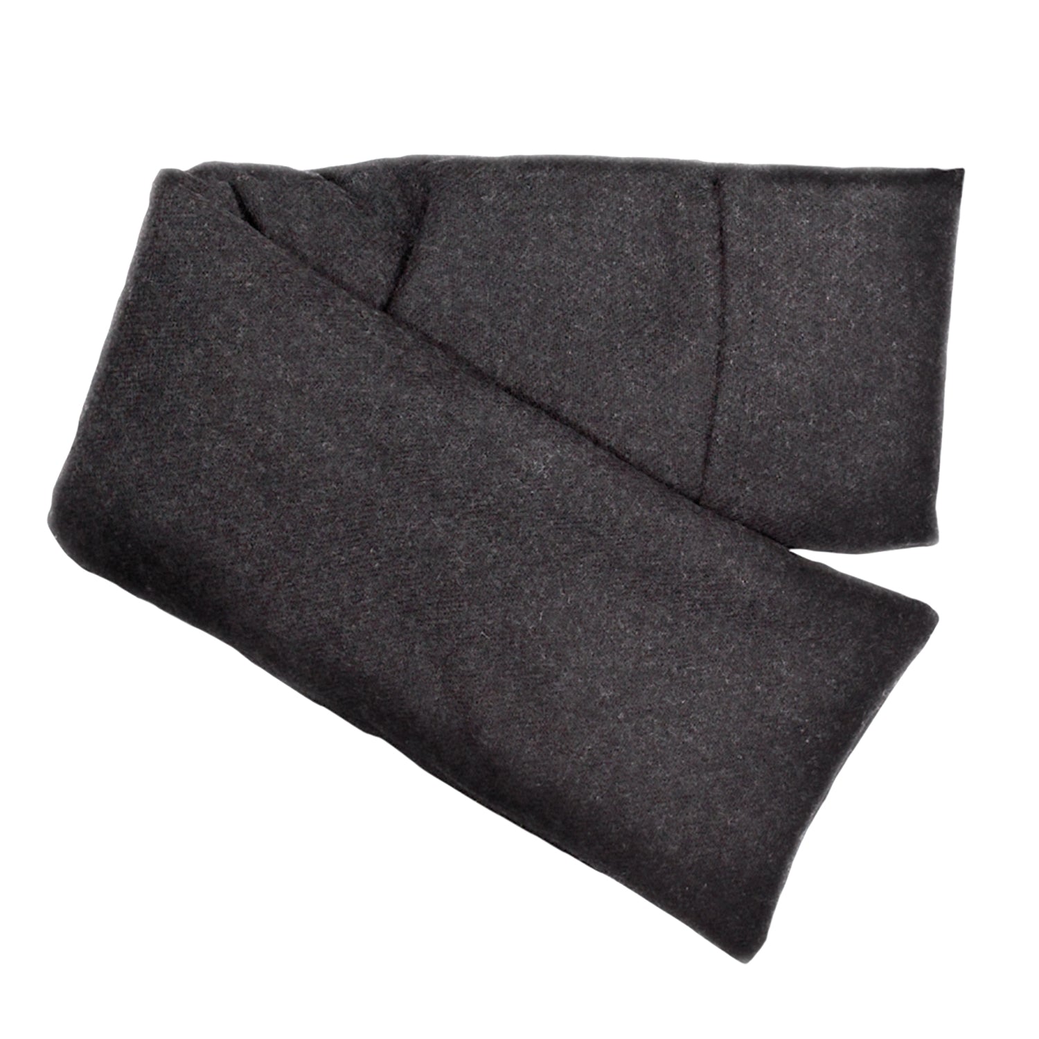 Neatly arranged against a plain white background, the elizabethW Charcoal Wool Hot/Cold Flaxseed Pack is made with a soft textured fabric, and can be used as a heat pad or cold compress.  