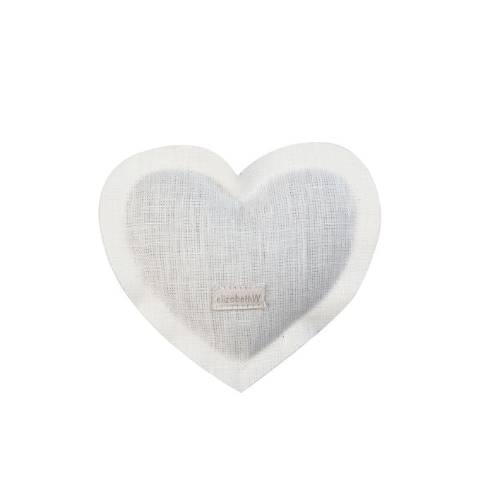 Heart shaped sachet in an ivory linen filled with lavender