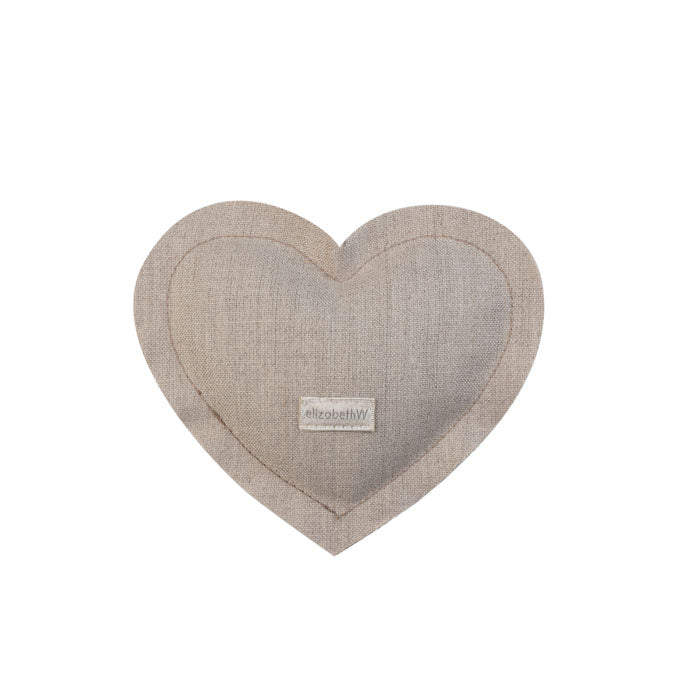 Heart shaped sachet in a &quot;natural&quot; colored linen filled with lavender