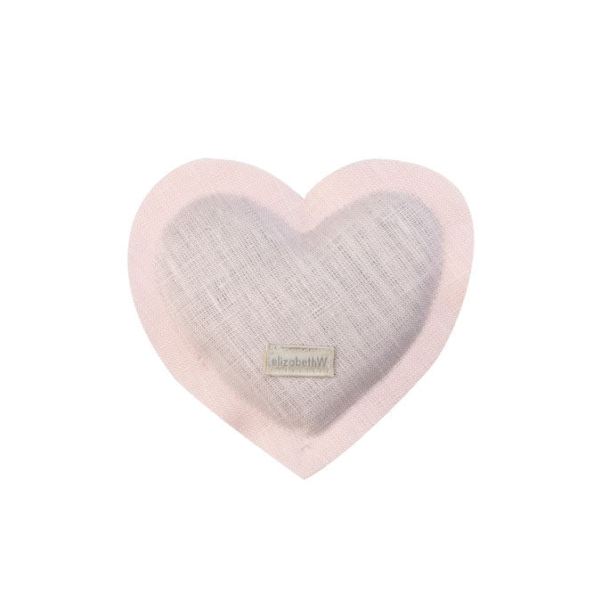 Heart shaped sachet in pink linen filled with lavender
