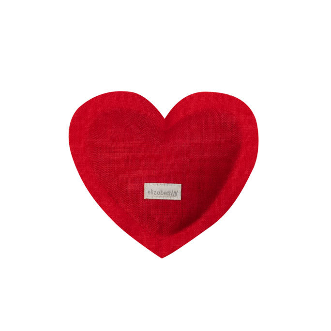 Heart shaped sachet in red linen filled with lavender