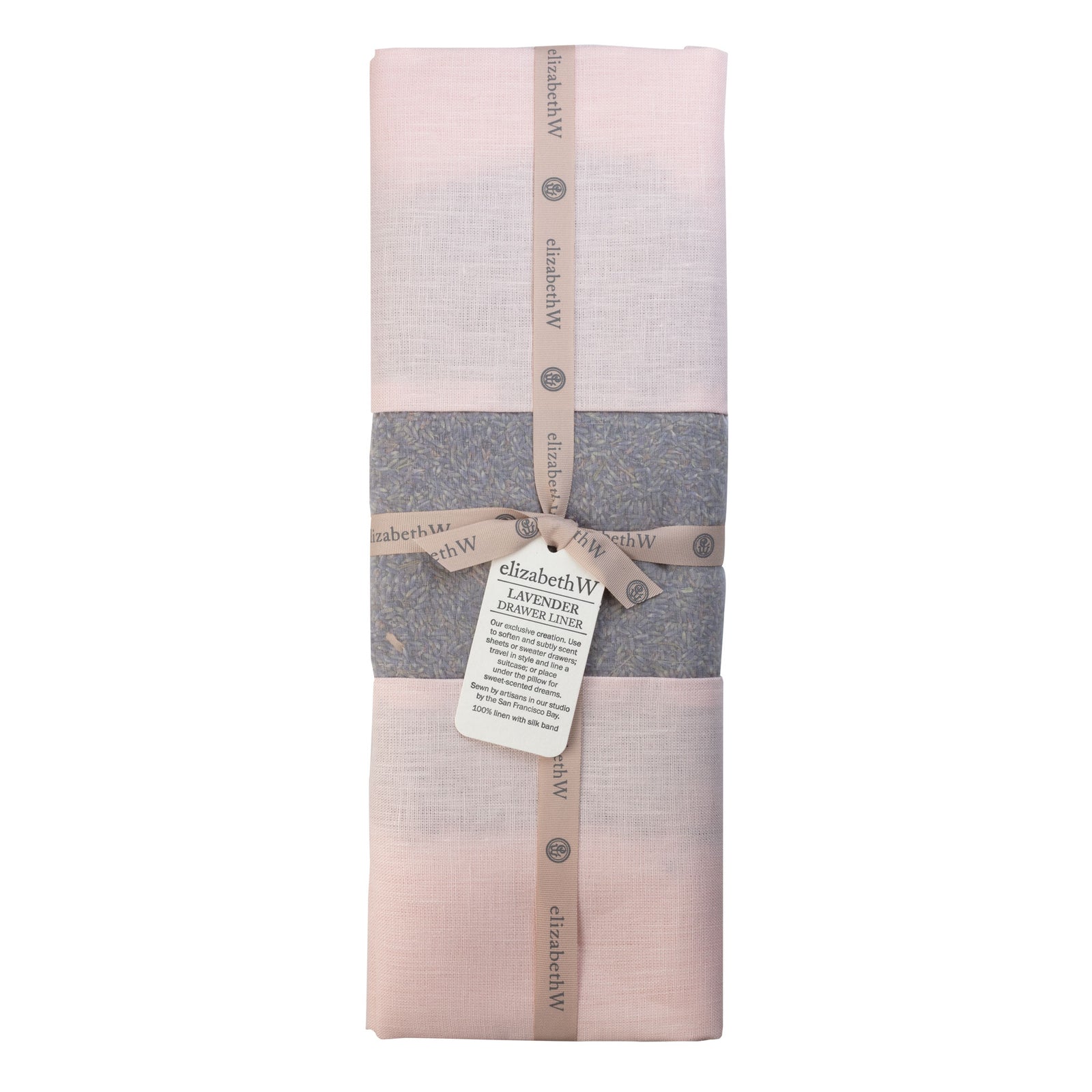 Lavender Drawer Liner in a pink colored linen