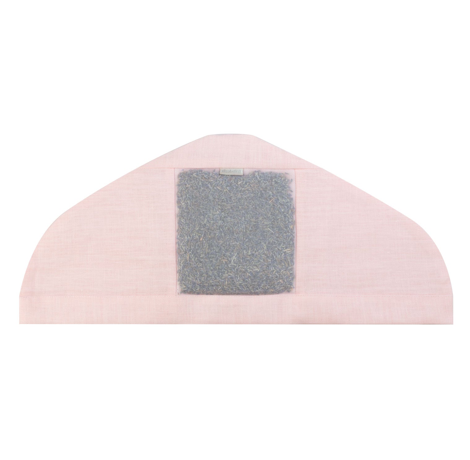 lavender filled in a pink linen hanger cover