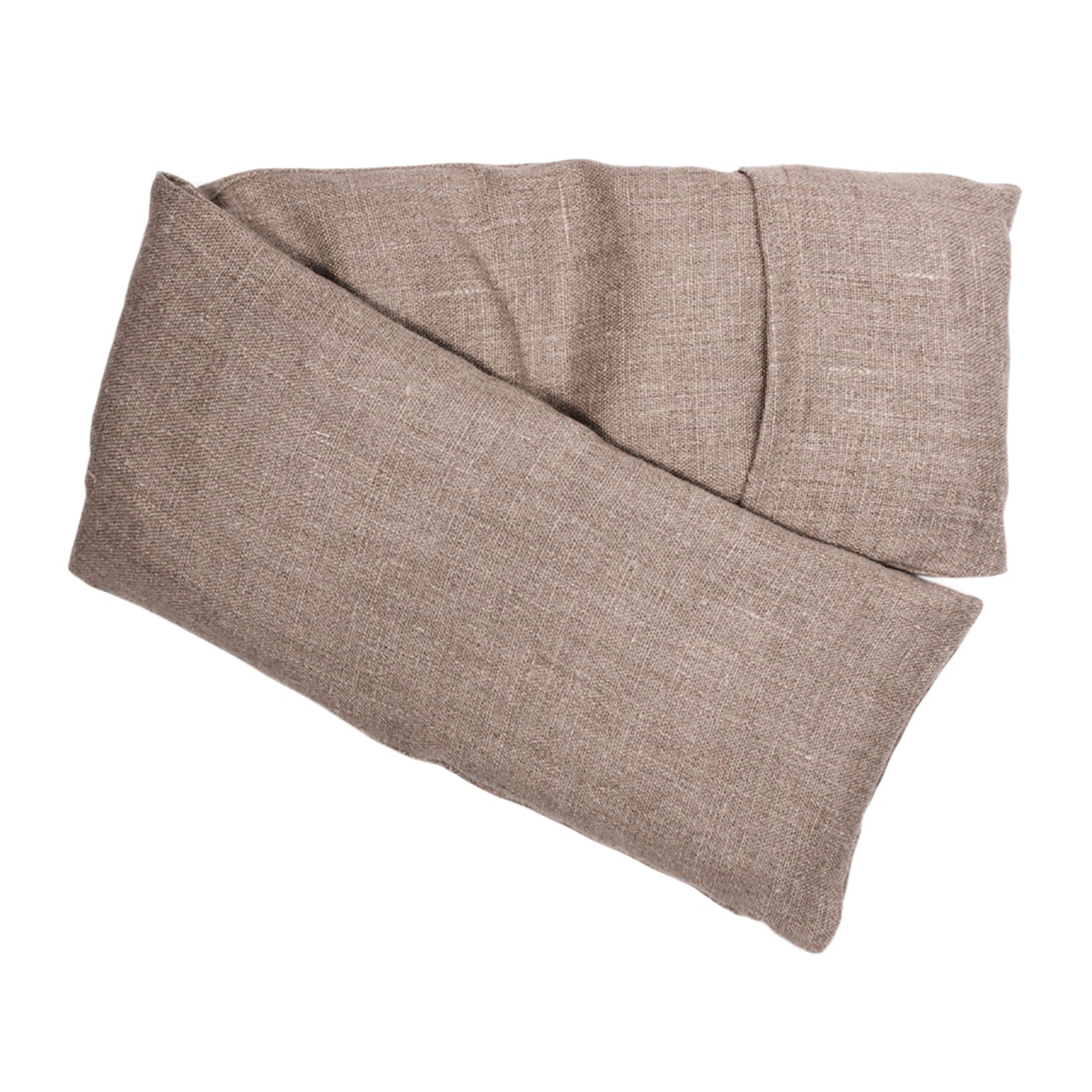 Neatly arranged against a plain white background, the elizabethW beige linen Hot/Cold Flaxseed Pack is made with a light and slightly textured fabric, and can be used as a heat pad or cold compress.